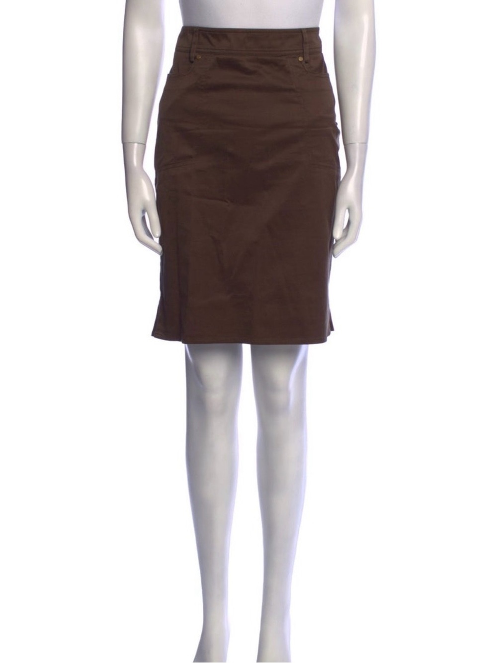 Gucci Brown Pencil Skirt with Rear Vent